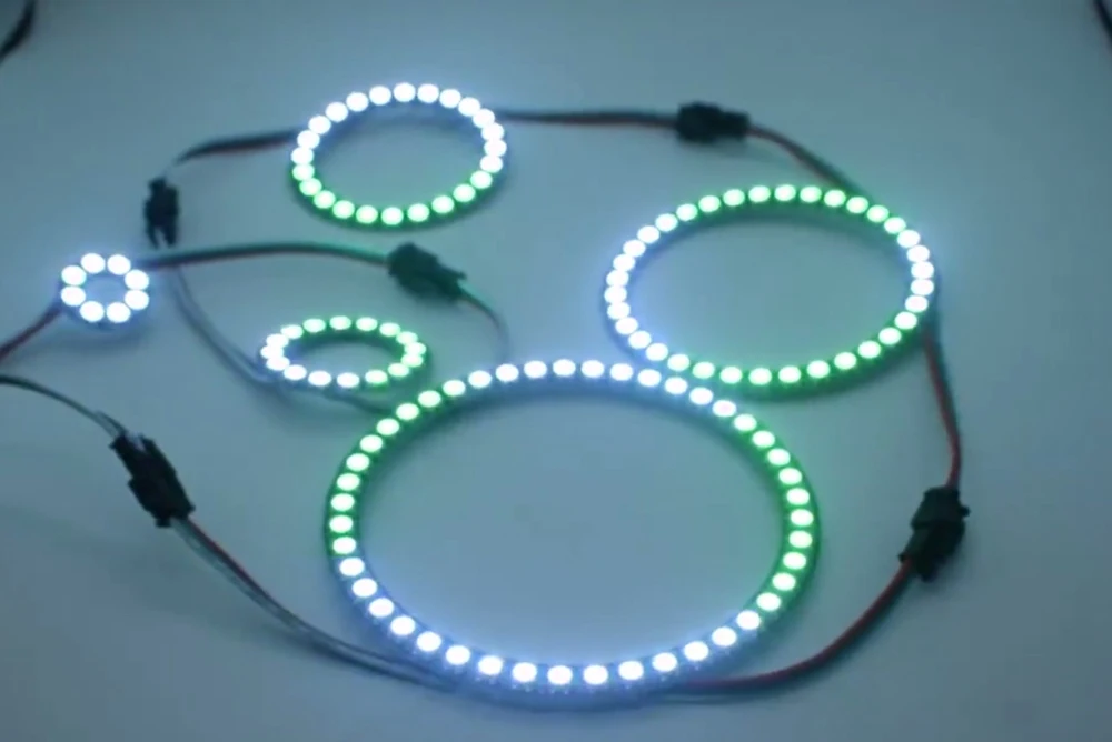 Адресуемый WS2812B RGB светодиодный Pixel Ring 8 16 24 35 45 s Встроенный WS2812 светильник IC DC