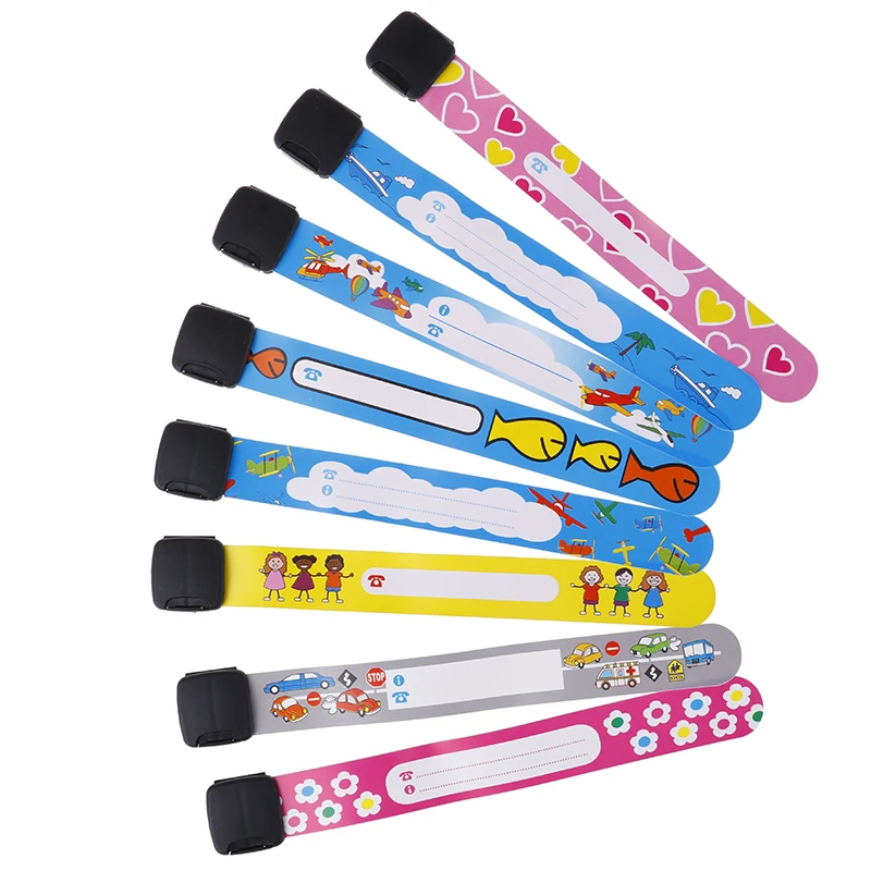 Anti lost wristband medical alert bracelet 4Pcs New Adjustable ID Safety Bracelet for Kid Travel Event Field Trip Outdoor Activity Writing Reusable