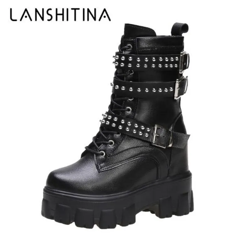 women's lace up chunky boots