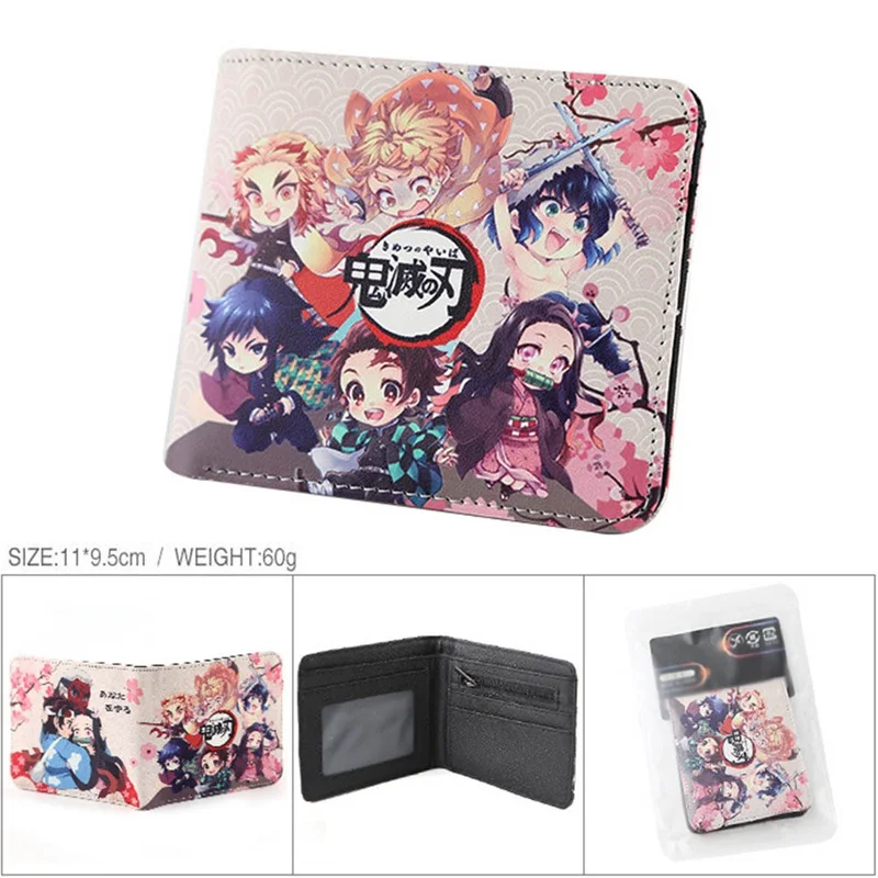 Demon Slayer: Kimetsu no Yaiba Kamado Nezuko Кошелек кожаный pu двойной кошелек подарочный Кошелек для монет