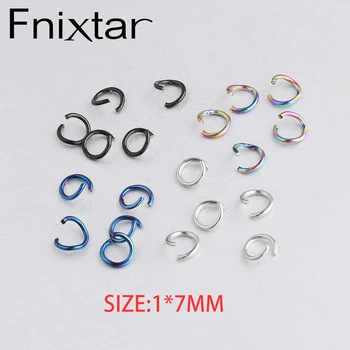 

Fnixtar 1x7mm Stainless Steel Open Jump Rings Split Rings DIY Jewelry Findings Open Single Loops Jump Rings 1000pcs/lot