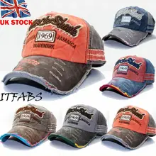 Мужская винтажная Бейсболка унисекс Регулируемая джинсовая состаренная бейсболка