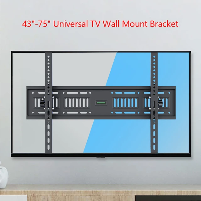 Support TV mural pour écran LCD LED de 43 à 75 pouces, inclinable et  réglable, charge