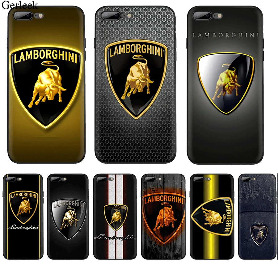 Силиконовый ТПУ чехол Gerleek Lamborghini с логотипом для iPhone 6 6s 7 8 Plus X XS XR Max 5 5S SE |