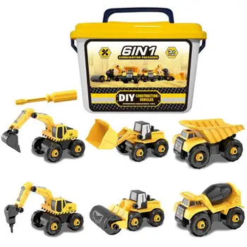 

Children's Engineering Car Toy Simulation Excavator Toy Fighting Type Scooter Model Mini Engineering Car Set DIY Modeling