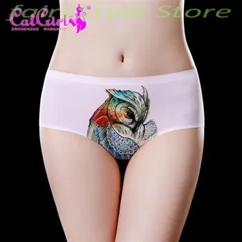 

Cotton Panties Woman Underwear Sports Lovely Parrot Prints Sexy Female Triangle G-string Thong For Woman Ice Silk