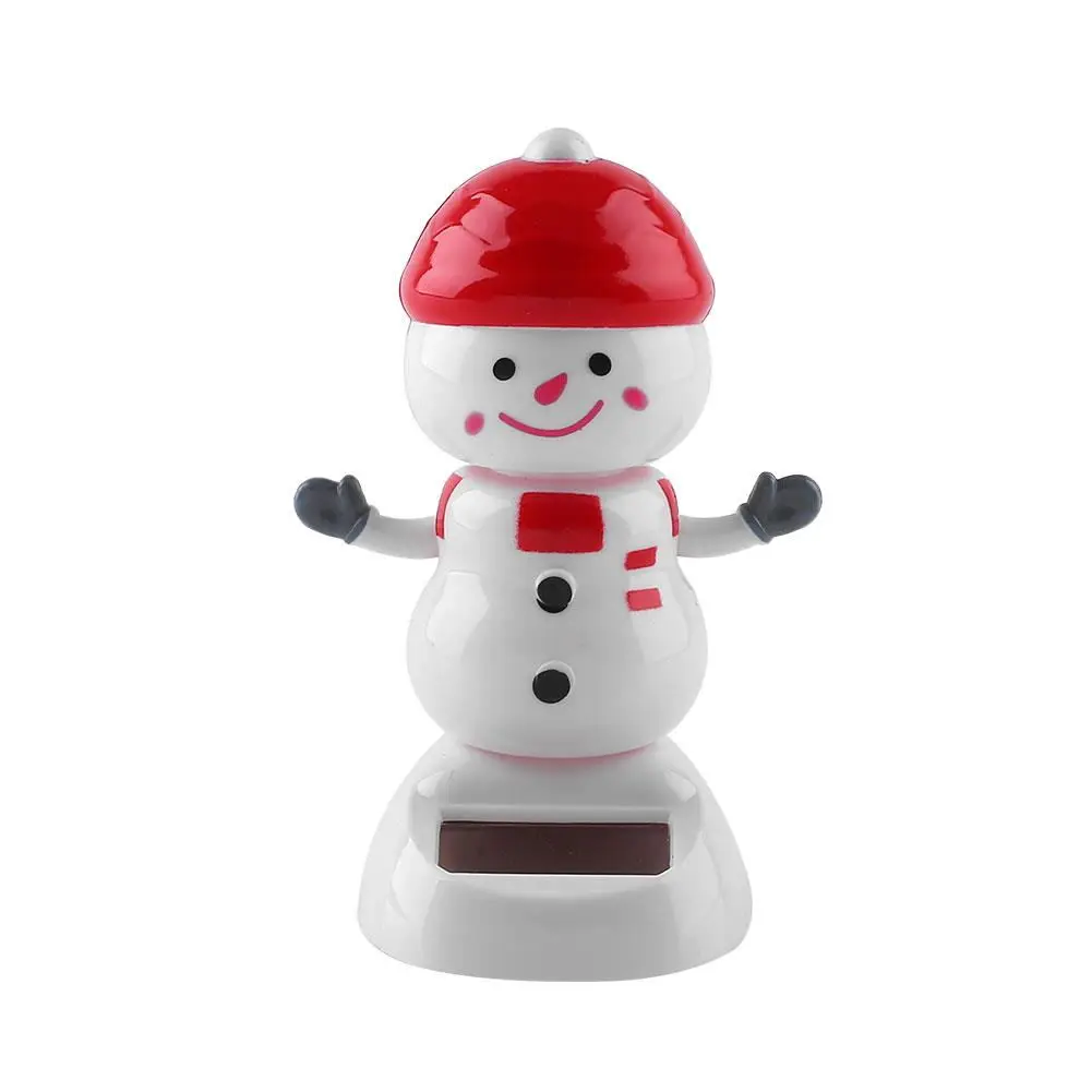 Solar Toy Car Decoration Animal Solar Car Toy for Christmas Gift - Название цвета: snowman in red hat