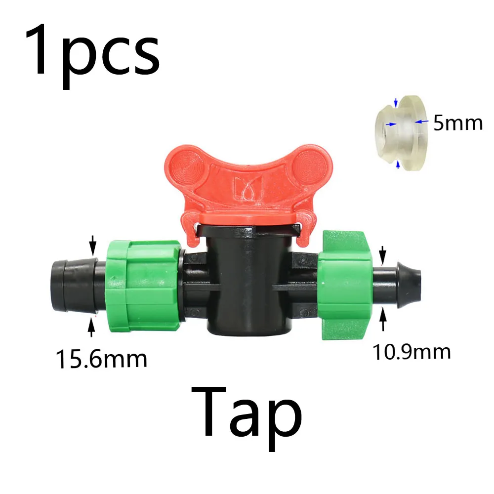 2pcs 16mm Micro Irrigation Drip Tape Connectors Tee Repair Elbow End Plug Tap Fittings Locked Hose Joints Greenhouse Coupler