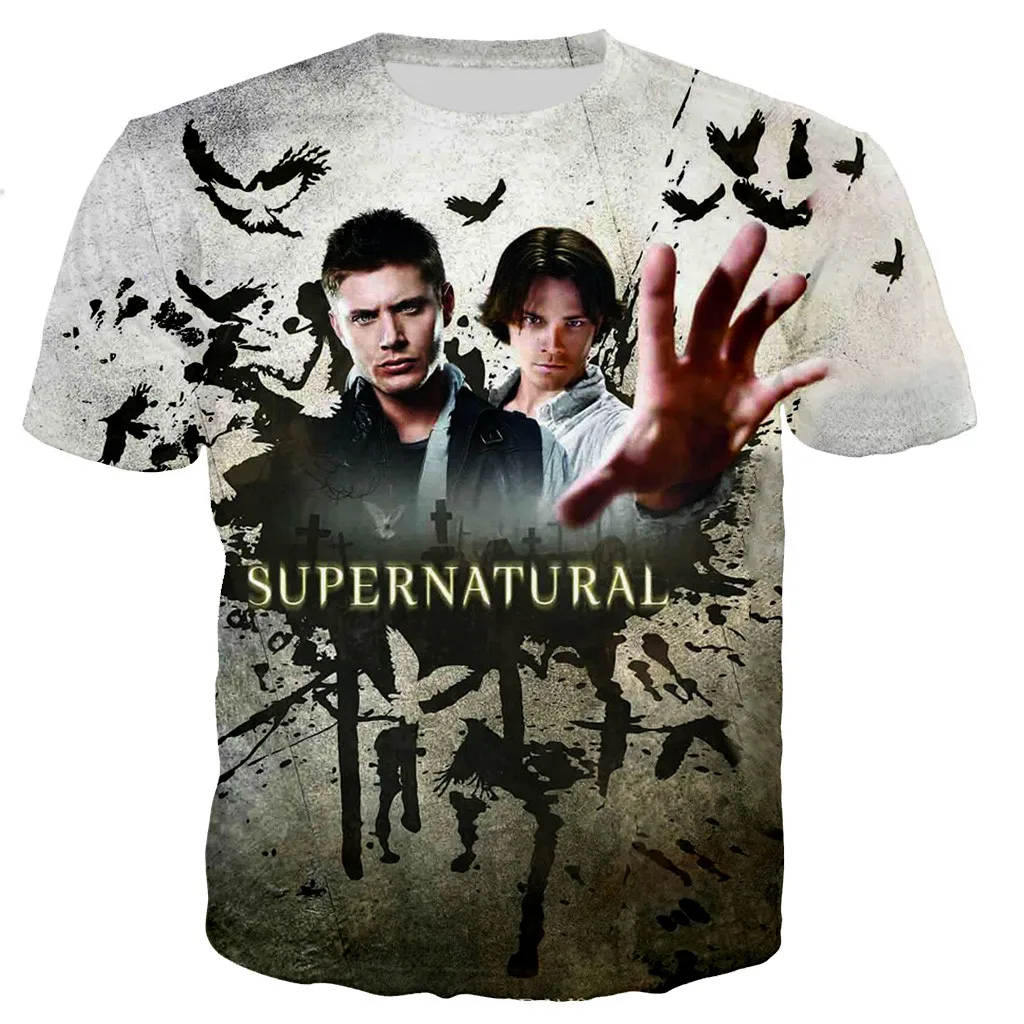 TV Supernatural T Shirts Men Women 3D Supernatural Printed T-shirt