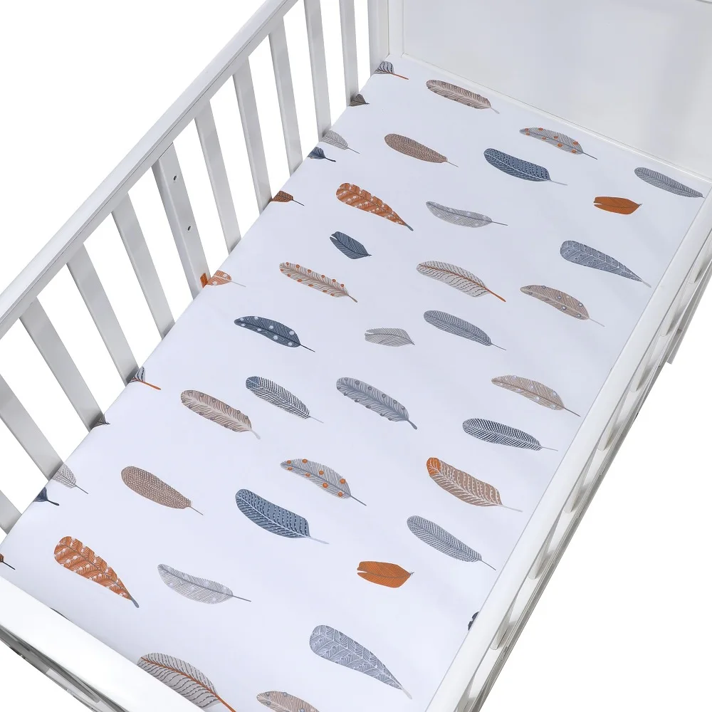 Детское хлопковое постельное белье, простыня, покрывало для кроватки, матрас, защитное покрывало, 130*70 см - Цвет: Feather