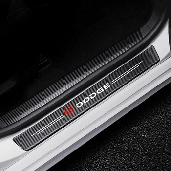 

4PCS Car Door Threshold Carbon Protector Door Sill Guards Stickers For Dodge journey ram 1500 challenger caliber nitro charger