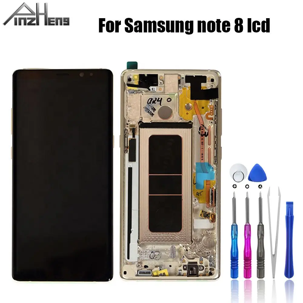 

PINZHENG LCD For Samsung Note 8 N950F LCD Display Touch Screen With Frame For Samsung Note 8 SM-N950 N950F Replacement LCDS