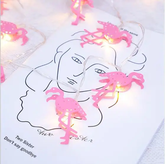 Фламинго светодиодный cветящаяся гирлянда для девочек спальня романтический