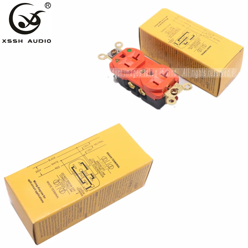 Hi-end HIFI, сделай сам, чистая медь, красная медь, покрытая золотом, 20 Ампер, 20 А, 125 В, американский стандарт, США, розетка, электрическая розетка, ядро