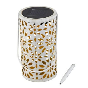 

Solar Retro Garden Lamp Decorative Chrysanthemum White Wind Lamp Lantern Hanging Plug Swing Three Uses