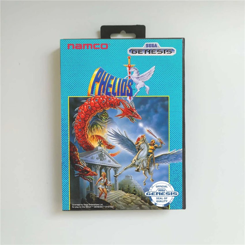 Phelios крышка США с розничной коробкой 16 бит MD игровая карта для Sega Megadrive Genesis