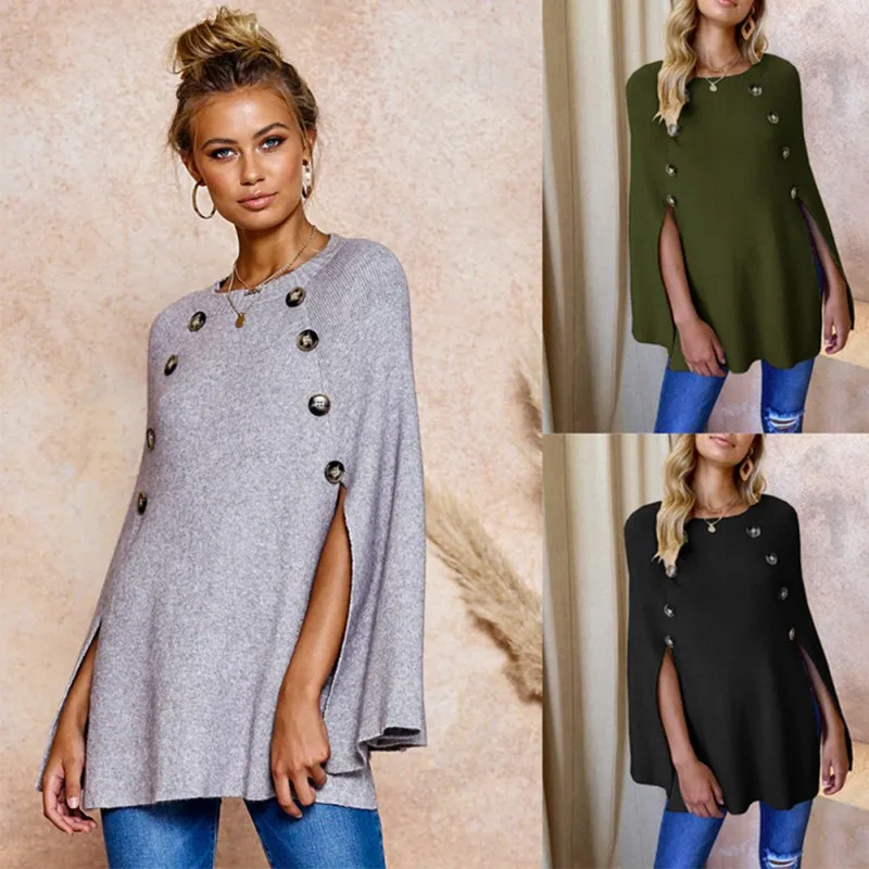 

Fashion button irregular Women sweater Basic Women Long Sleeve Womens Tops 2019 Spring Autumn Pullover Women Korean Sweater