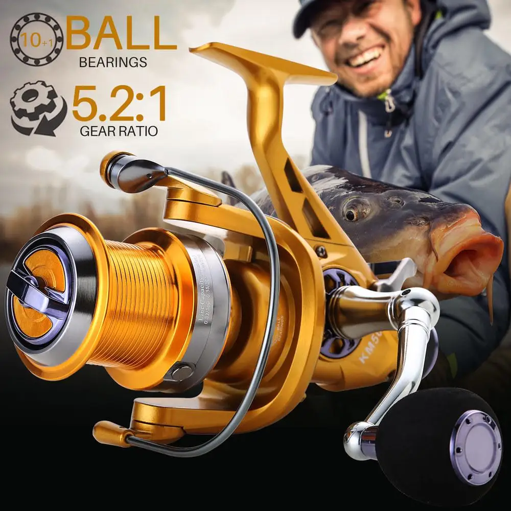 

Yumoshi 2 model 10+1bb 5.2:1 High Quality Spinning Fishing Reels 2000-7000 Fishing Reel Molinete Feeder Carretilha de pesca