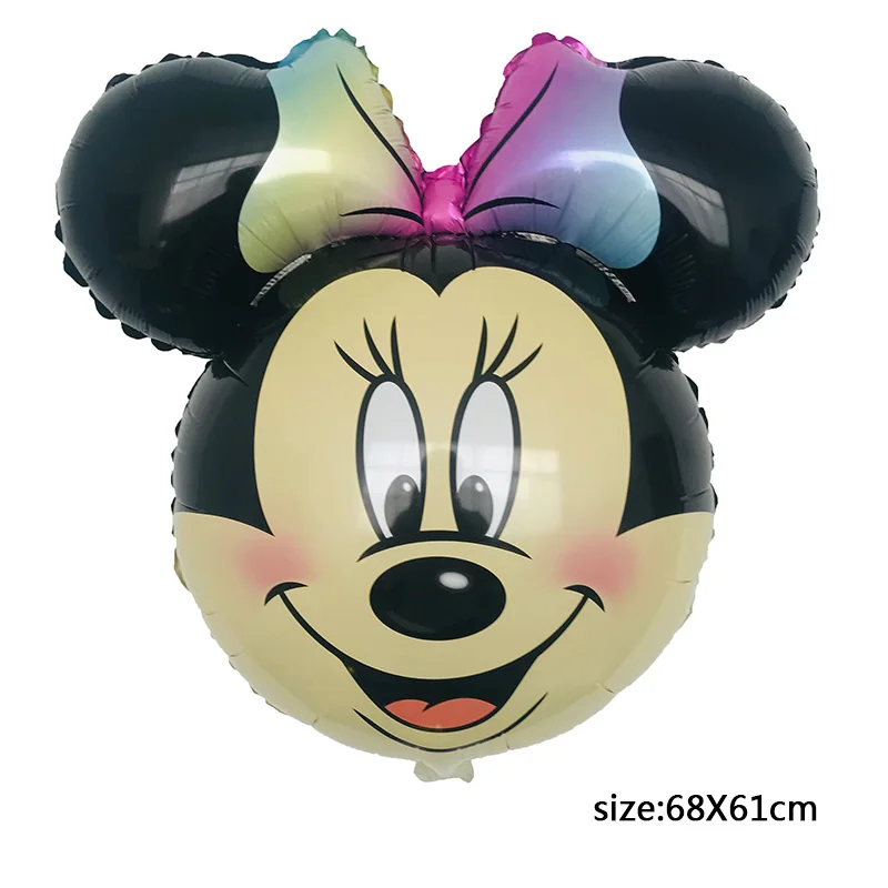 

50pcs 68X61cm Mickey Mouse Helium Balloons globos Rainbow Mickey Minnie Head Balloon Wedding Birthday Party Decoration kids ball