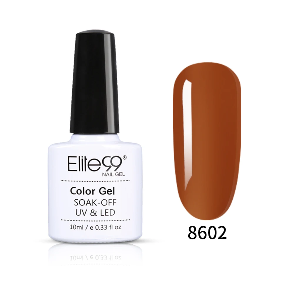 Elite99 10 мл коричневый Цветной Гель-лак для ногтей Полупостоянный Базовый Топ необходим УФ Гель-лак для маникюрный лак краска Гибридный гвоздь гель - Цвет: 8602