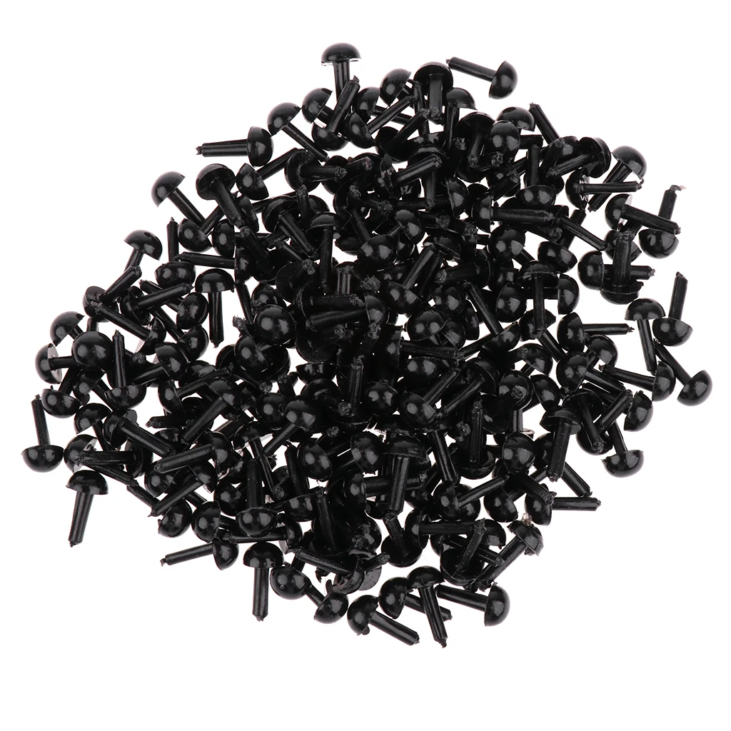 200x Black Plastic Safety Eyes Toy for Teddy Bear Doll Stuffed Animal Making DIY