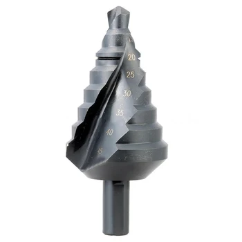 

10-45mm High-speed Steel HSS Spiral Groove Step Drill Hole Drilling Tool C6P1