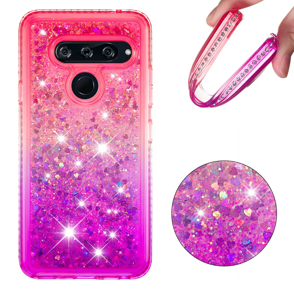 Для LG X Power3 V40 ThinQ Aristo 2 Plus Q Stylus 4 G7 ThinQ TPU Gradient Quicksand Series TPU Бампер Защитный блестящий чехол для девочек