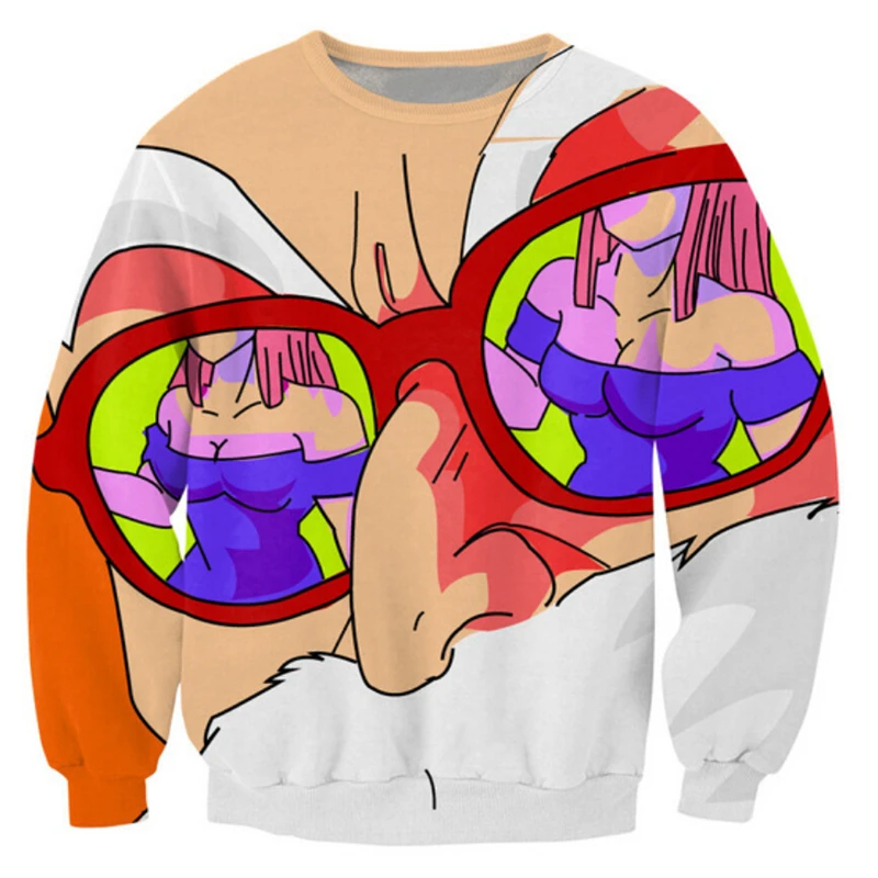 color as the picture PLstar Cosmos Новая модная Толстовка аниме Dragon Ball Z Kid Goku and Master Roshi 3d принт для мужчин и женщин пуловер с круглым вырезом - Цвет: color as the picture