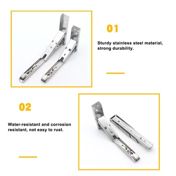 

New 2Pcs Spring Design Triangular Folding Bracket Metal Release Catch Support Bench Table Folding Shelf Bracket Home Improvement
