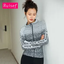 Женские спортивные куртки на молнии с капюшоном, худи для фитнеса, спортивное пальто с длинным рукавом для спортзала, женский топ для йоги, Спортивная рубашка, Женская куртка для бега