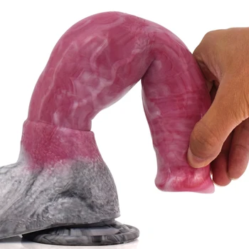 SXXY Giant GreatDane Dog Dildo with Triangle Sucker for Women Big Knot Fantasy Animal Penis Adults Sex Toys Gory Anal Butt Plug 6