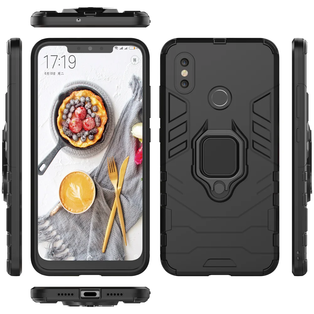 Shockproof Armor Case for Xiaomi Mi 8 Case Ring Holder Stand Phone Back Cover for Xiomi Mi 8 MI8 Xiaomi8 Funda Capa smartphone pouch