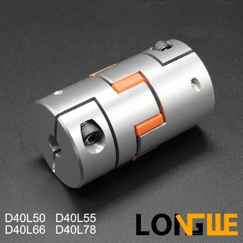 

LONGWE 3 Jaw D40 L50 L55 L66 L78 Zero Backlash Plum Clamp Shaft Coupler Flexible Keydable Aluminum Coupling