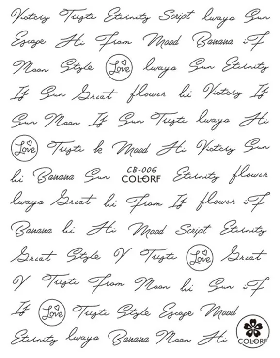 CB-6 BLACK Новейшая 3d наклейка для дизайна ногтей CB-7 серия букв Золото Серебро Черный Белый 3d Переводные картинки инструмент DIY украшения ногтей аксессуары Поставщик - Цвет: CB-6 BLACK