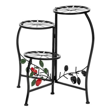 

Artisasset Paint Painted Blade Shape 3 Blocks Plant Stand Black