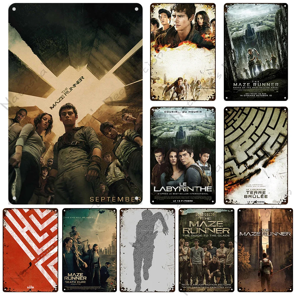 The Maze Runner Poster Old Movie Retro Poster Segno Decorativo Home Cafe Bar Piastra Metallica Decorazione Della Parete Insegne Metalliche Decorazioni
