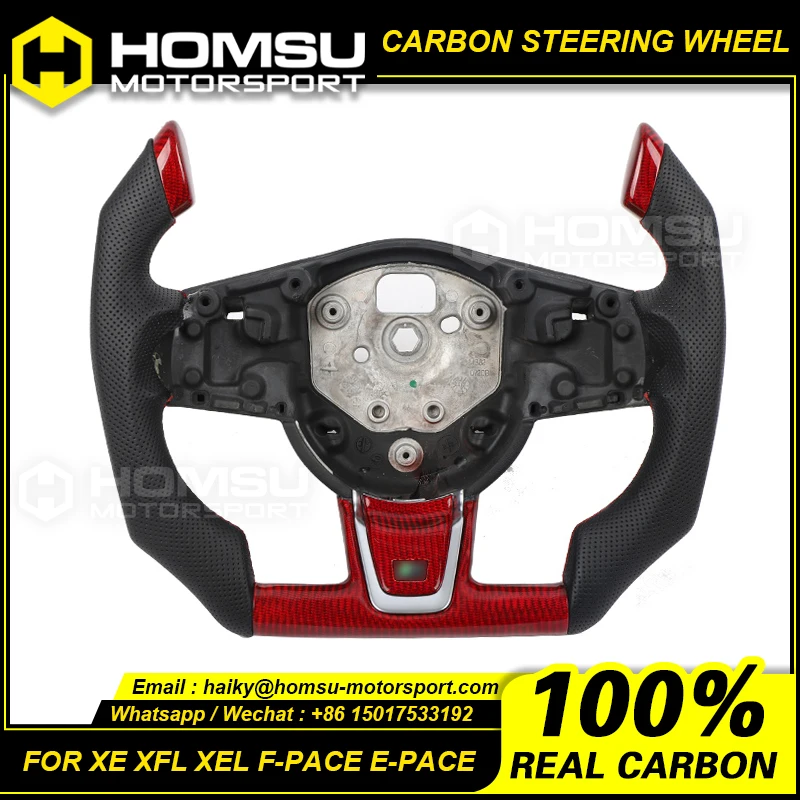 

Custom Alcantar carbon fiber steering wheel For jaguar 2015-2019 XE XFL XEL F-PACE E-PACE racing wheel convertible