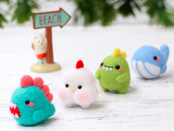 Dinosaur Monster Wool Needlepoint Kit English Instruction Wool Felt Needle Felting Decoration Craft Needlecraft DIY Handmade needle felting kit wool felting kit needle felting painting kit