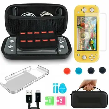 

New For Nin ten d Switch Lite Bag Storage+Shell Cover+Tempered Glass Mini Protector Case Accessories 6 In 1 Game Accessory Set