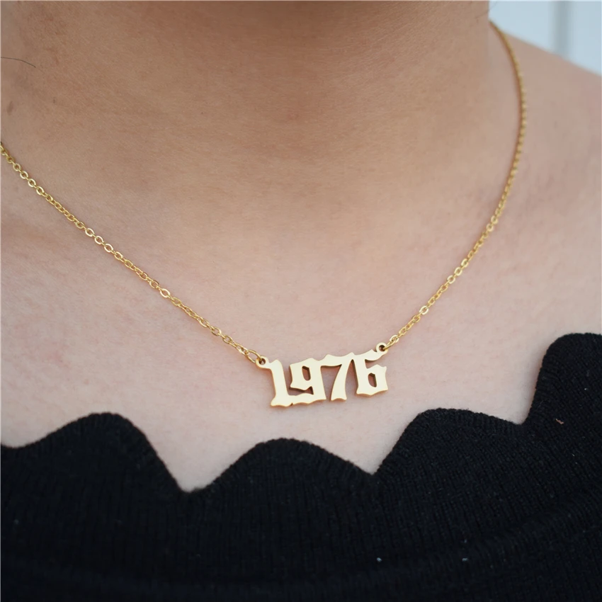 Gothic Old English Date Necklaces 1971 