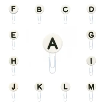 

1pcs Capital Letters Bookmarks for Books Black Alphabet Book Mark A to M Paper Clips for School Teacher Office Kids Best Gift