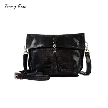 

Tonny Kizz genuine leather crossbody bags for women small shoulder bags capacity tassel female handbags animal prints purse