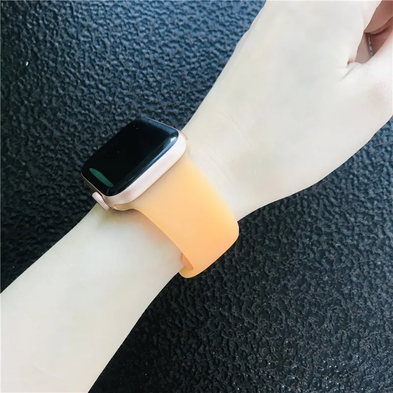 Мягкий силиконовый прозрачный спортивный ремешок для Apple Watch Band 42/38 мм Браслет Замена ремешка ремешок для iwatch series 4/3/2/1 44/40 мм