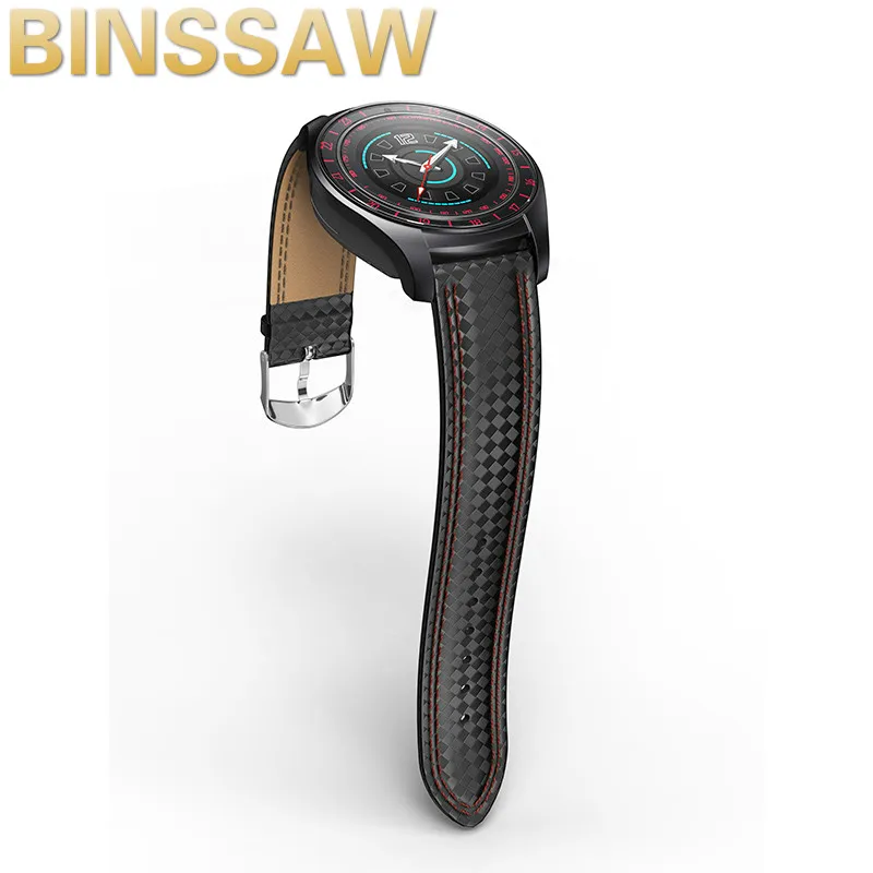Красный Смарт-часы BINSSAW, шагомер, камера, умный браслет с сенсорным экраном, поддержка sim-карты, цифровые часы, фитнес-трекер, часы для мужчин - Цвет: Красный