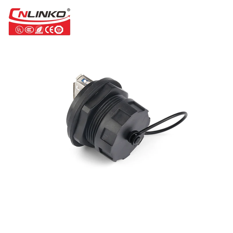 CNLINKO PBT пластиковые USB3.0 панельные гнездовые разъемы IP 67 водонепроницаемый USB 3 0