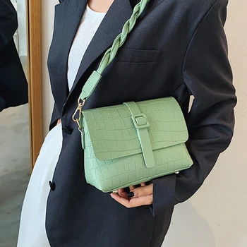 

Stone Pattern Leather Shoulder Bag for Women Small Rivets Crossbody Bag Female Weave Strap Messenger Bag 2020 New Mini Handbags