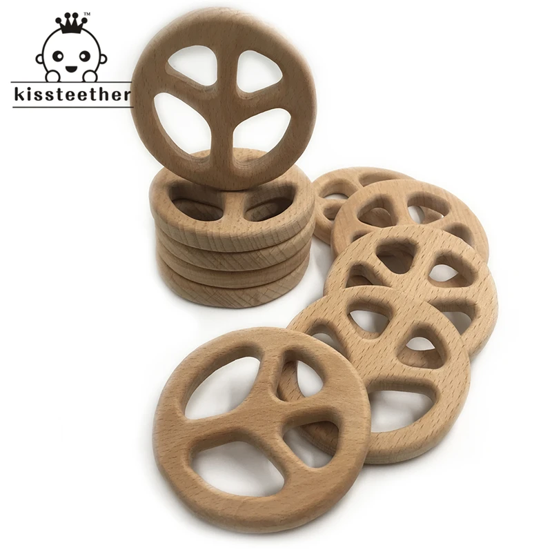 Handmade Wooden Safe Baby Teether Pendent Organic Natural Beech Animal Toy DIY Jewelry Making Accories | Мать и ребенок