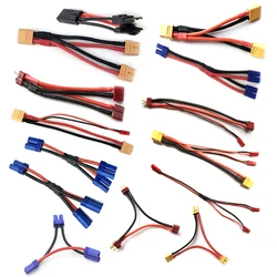 Connecteur de batterie parallèle XT60 XT90 T EC5 EC2 TRX JST, Extension de câble séparateur Y /O, adaptateur de prise AWG pour pièces FPV RC 