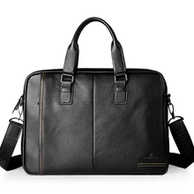Модный мужской портфель из натуральной кожи известного бренда, 15,6 дюймовый коммерческий портфель для ноутбука, сумка через плечо