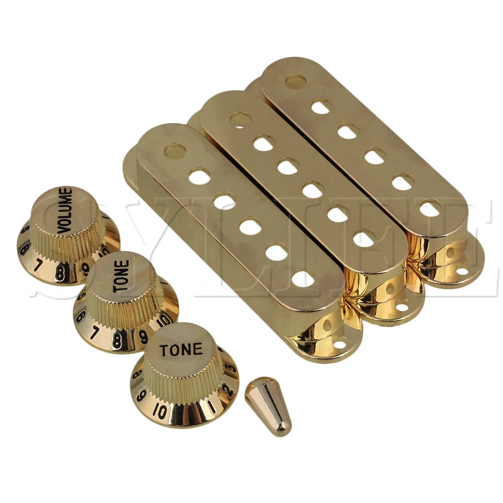 Guitars6HoleSingleCoilPickupCover1V2TKnobSwitchTipSetof3